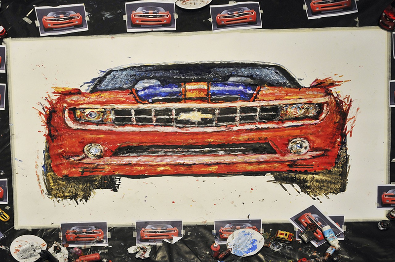 Illustration for article titled British Artist Paints Using RC Cars As His Brushes